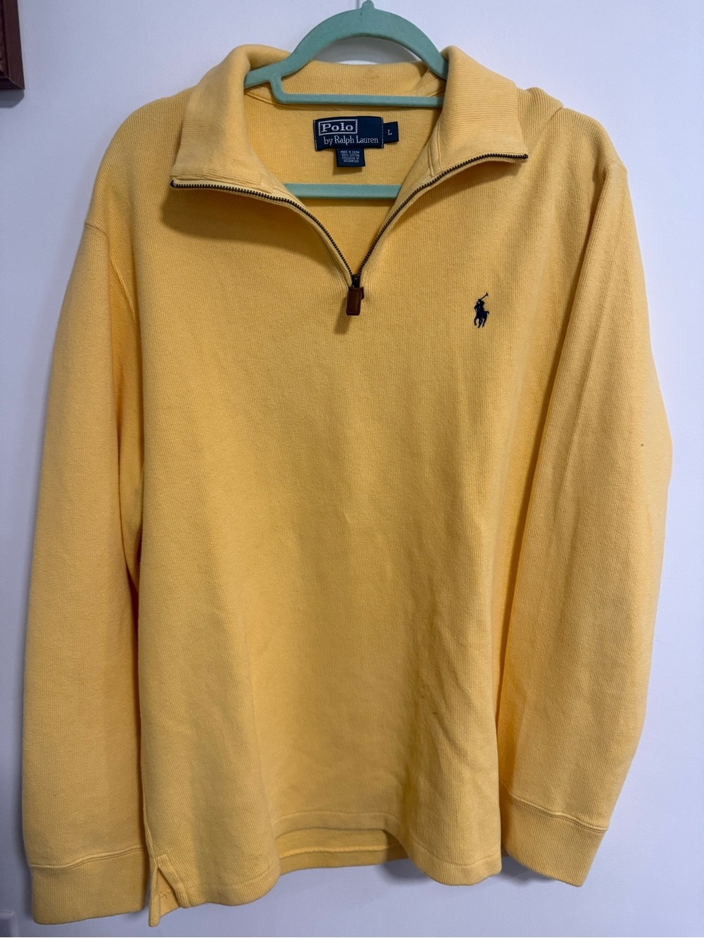 Ralph Lauren Yellow Quarter-Zip Pullover Sweatshirt
